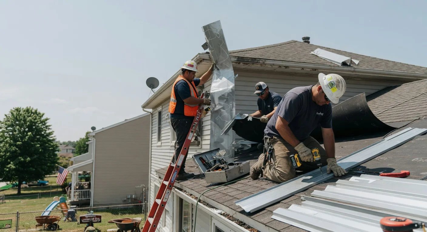 Storm Damage Metal Roof Repair in Cannelburg, IN